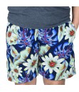 Short Estampado Tactel Elastano Extra Grande Bermuda Azul Aço